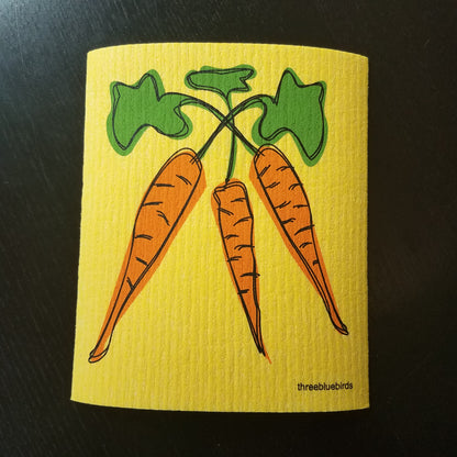 Carrots - Swedish Dishcloths by Three Blue Birds