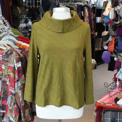 Cascade Cowl Top in Moss by Habitat Clothing