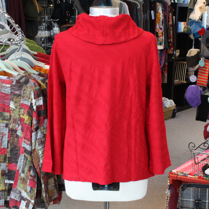 Cascade Cowl Top in Scarlet by Habitat Clothing