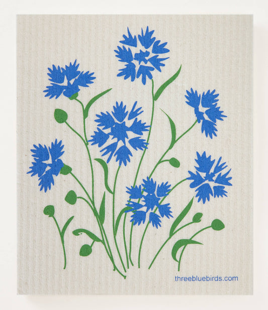 Cornflowers - Swedish Dishcloths by Three Blue Birds