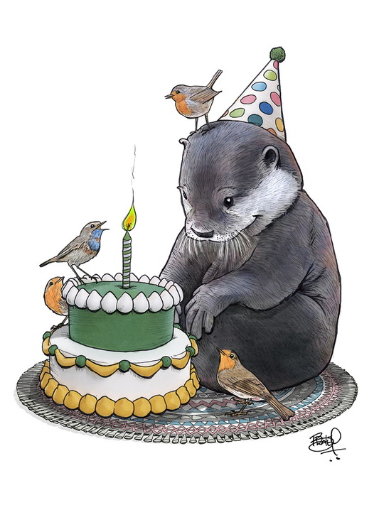 We Otter Make a Wish Greeting Card (blank inside) by Shawn Braley Illustration