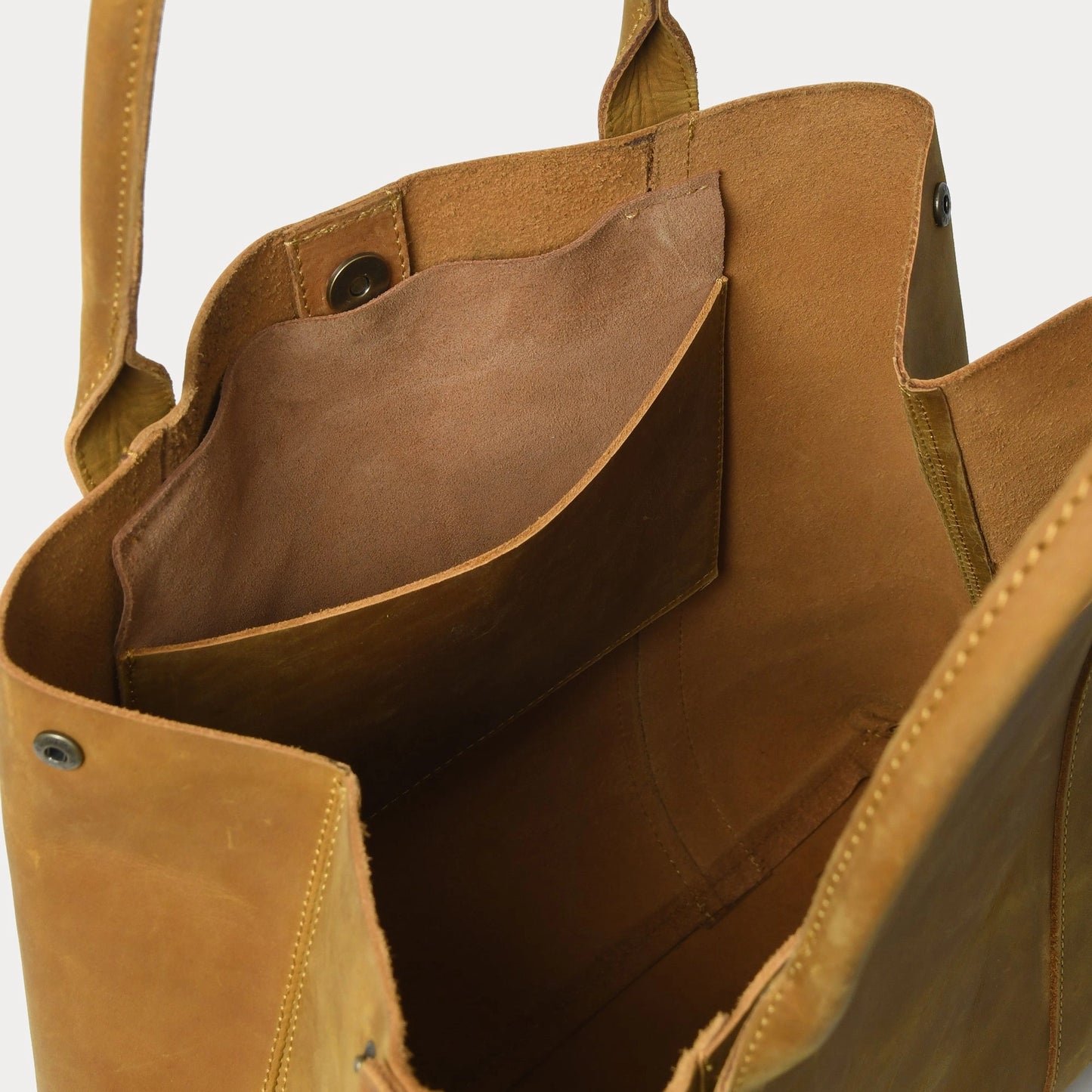 Save 40%! - Shinny Leather Tote in Light Brown by Le Papillon