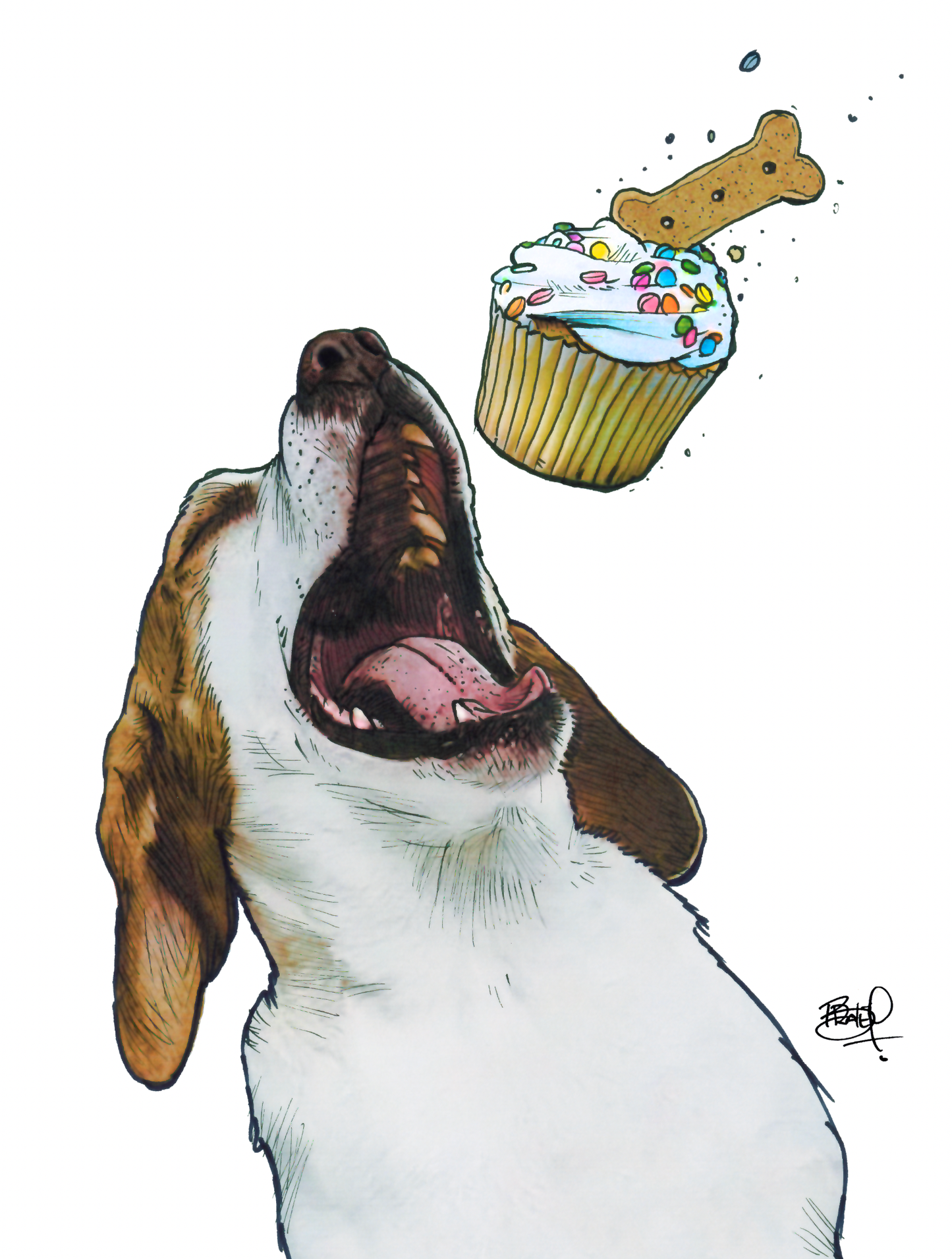 Pupcakes Greeting Card (blank inside) by Shawn Braley Illustration