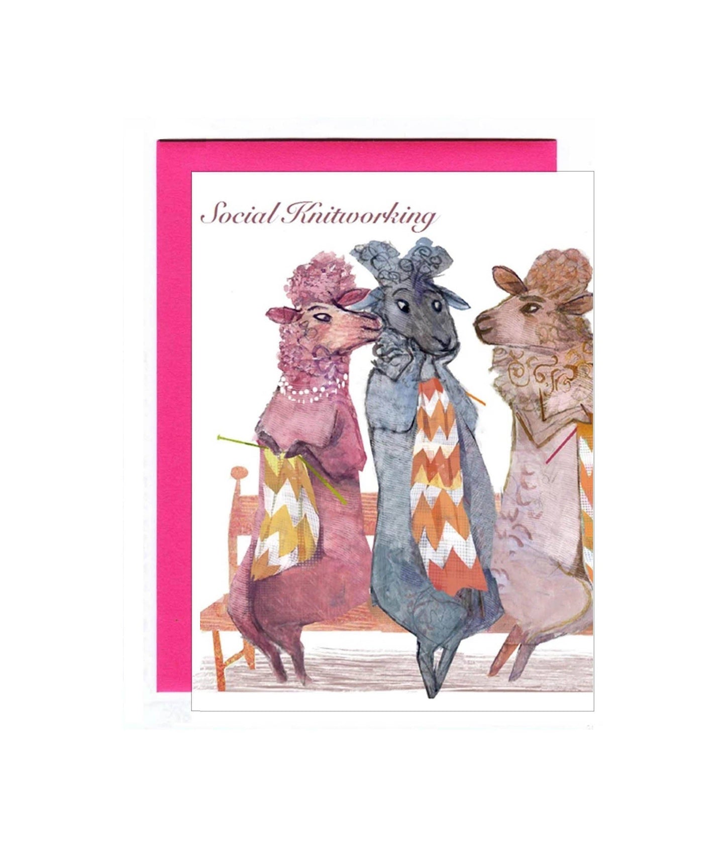 Social Knitworking Greeting Card (016) by Artiphany
