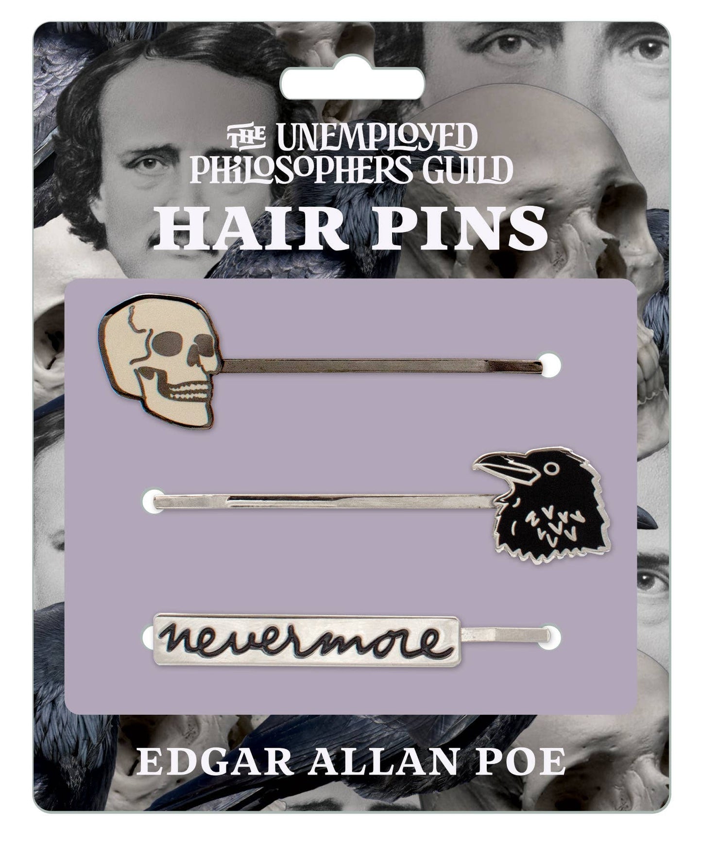 Edgar Allan Poe Hair Pins from Unemployed Philosophers Guild