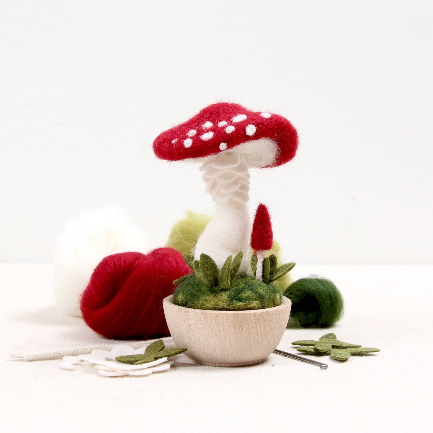 Crimson Toadstool Needle Felting Kit by Benzie Design - Maine Yarn & Fiber Supply