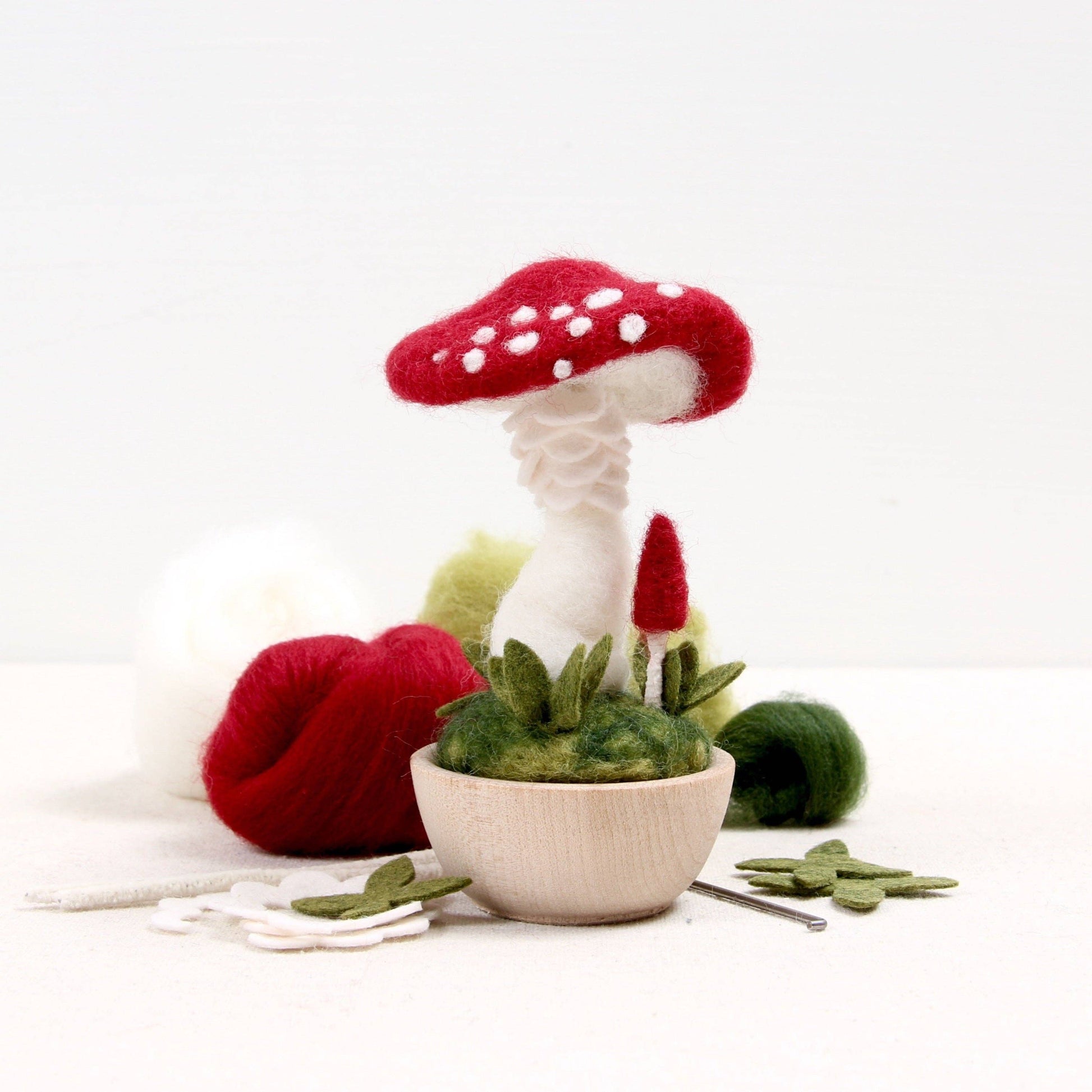Crimson Toadstool Needle Felting Kit by Benzie Design - Maine Yarn & Fiber Supply