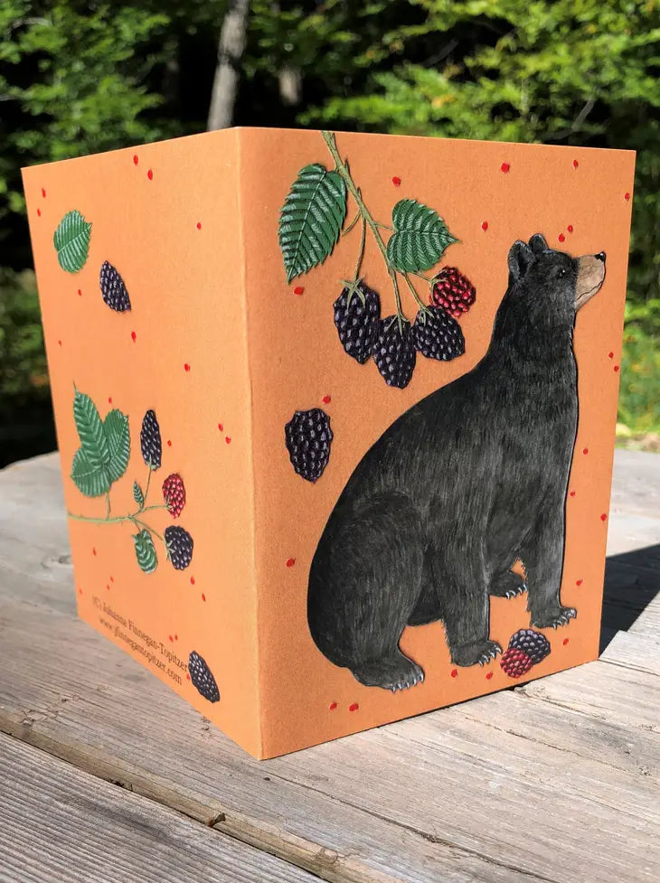 Black Bear Greeting Card (Blank Inside) by Johanna Finnegan-Topitzer