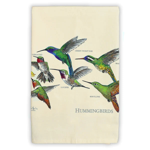 Hummingbirds - Flour Sack Tea Towel by Liberty Graphics