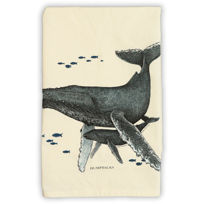 Humpbacks - Flour Sack Tea Towel by Liberty Graphics