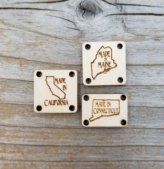 “Made in Maine” Sew-In Wooden Tags by Katrinkles