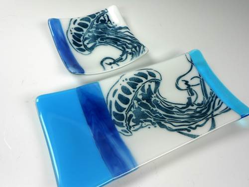 Jellyfish Glass 5x5 Dish by Art Glass Array