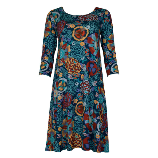 Blue Garden - 3/4 sleeve Lexi dress by Salaam Clothing