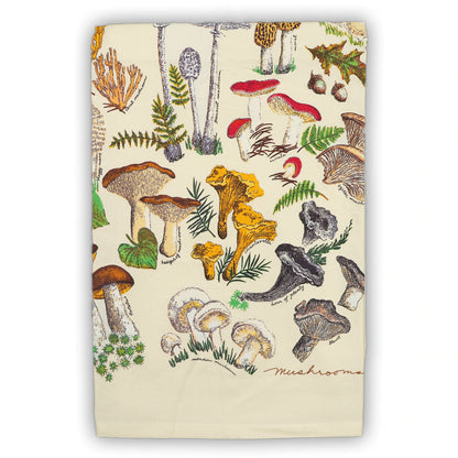 Mushrooms - Flour Sack Tea Towel by Liberty Graphics