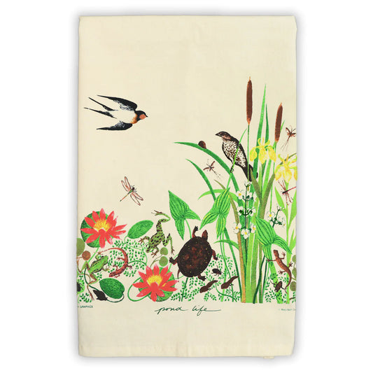 Pond Life - Flour Sack Tea Towel by Liberty Graphics
