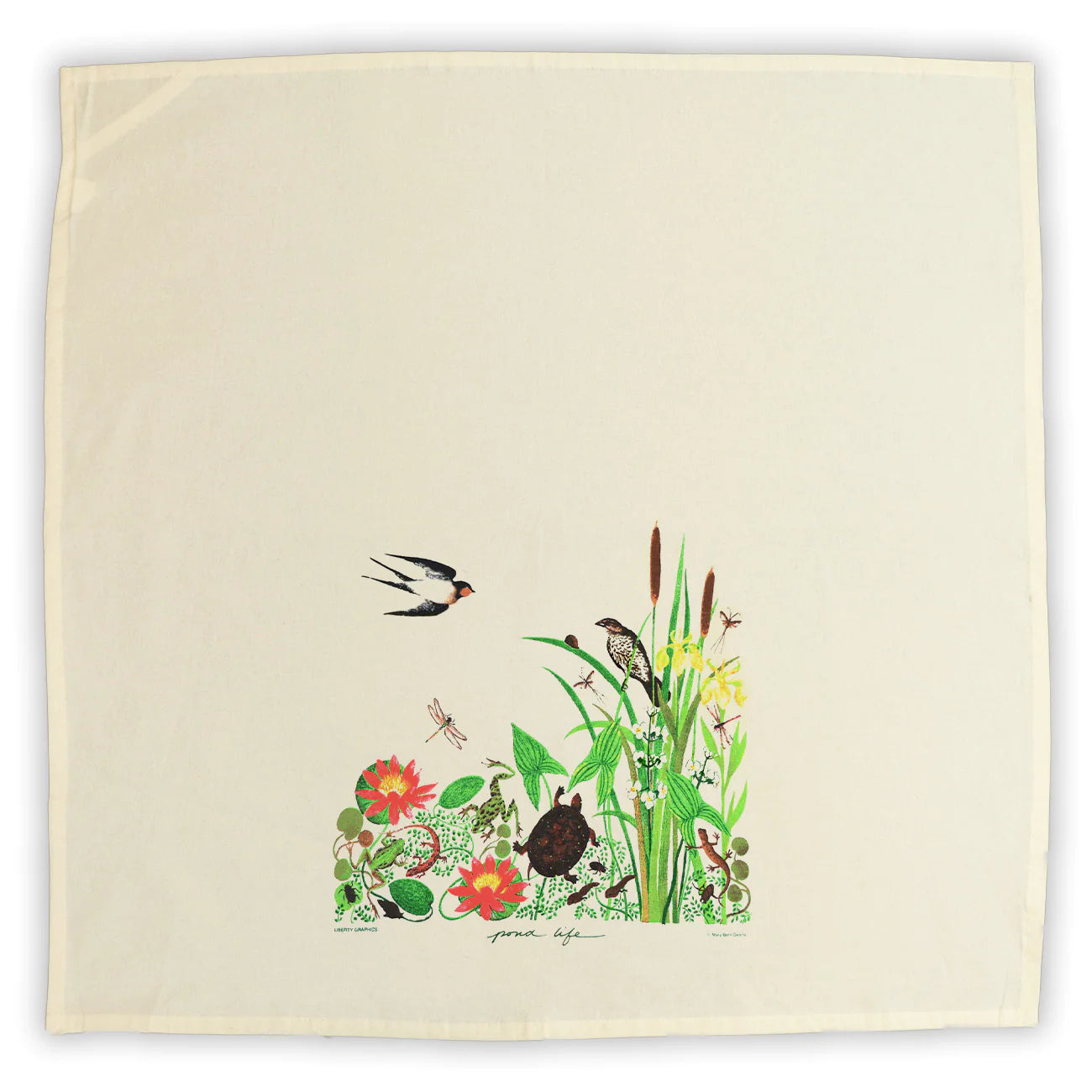 Pond Life - Flour Sack Tea Towel by Liberty Graphics