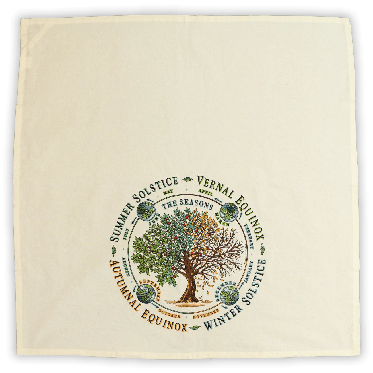 The Seasons - Flour Sack Tea Towel by Liberty Graphics