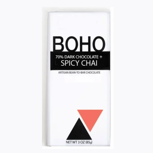 70% Dark Chocolate + Spicy Chai Bar by BOHO Chocolate