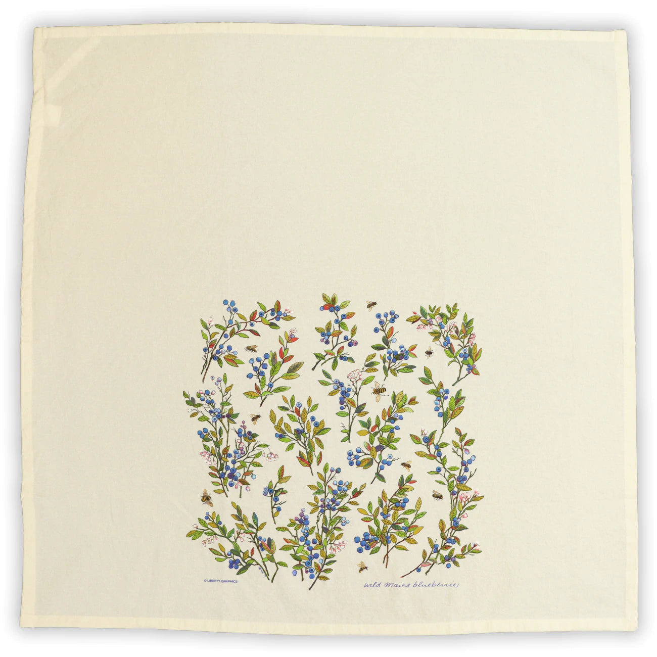 Wild Maine Blueberries - Flour Sack Tea Towel by Liberty Graphics