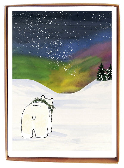 Northern Lights / Aurora Borealis Bear - Box Card Set by Molly O