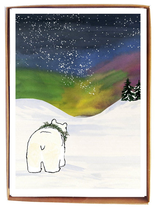 Northern Lights / Aurora Borealis Bear - Box Card Set by Molly O